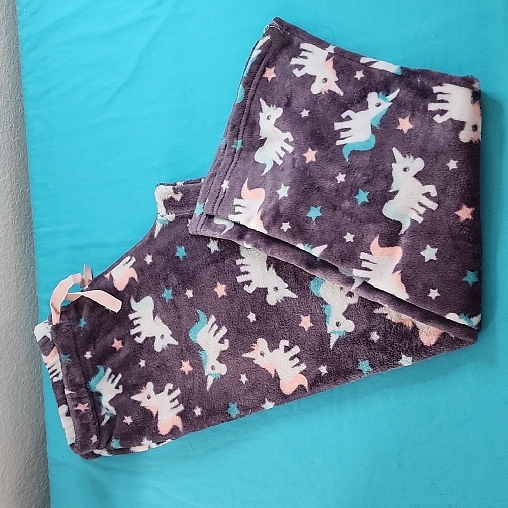 Hotkiss Plush Unicorn Pajama Bottoms,  Size Large